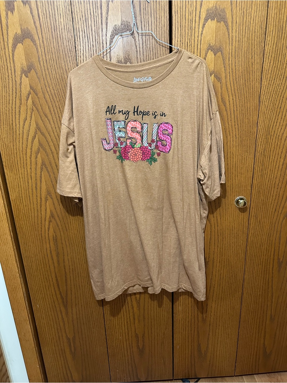 Love in Faith Women’s Health Tan "All My Hope is in Jesus" Graphic Tee